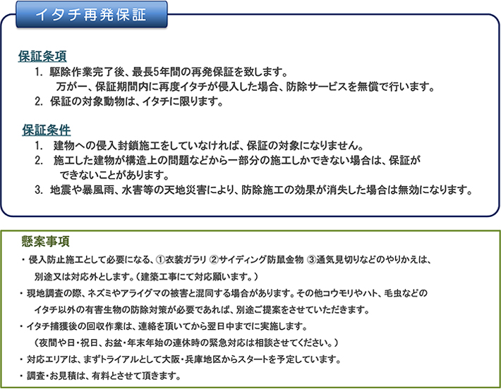 イタチ再発保証